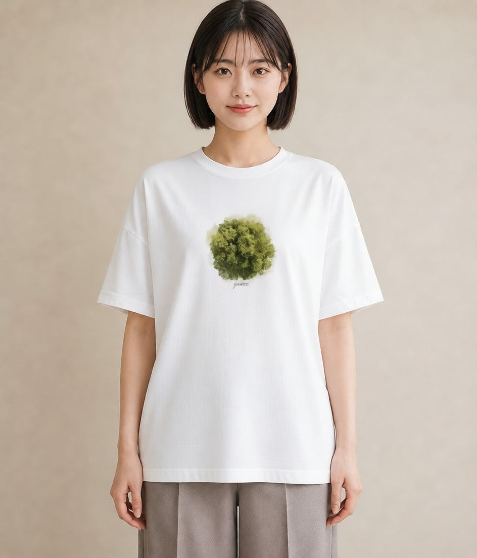 Tシャツ レディース 木 植物 ボタニカル イラスト レトロ レイヤード 友達ギフト 白T YMAZO