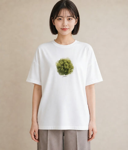 Tシャツ レディース 木 植物 ボタニカル イラスト レトロ レイヤード 友達ギフト 白T YMAZO