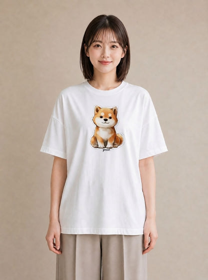 グラフィックTシャツ レディース 子犬 犬 いぬ イラスト お洒落 旅行 母娘コーデ 白T YMAZO
