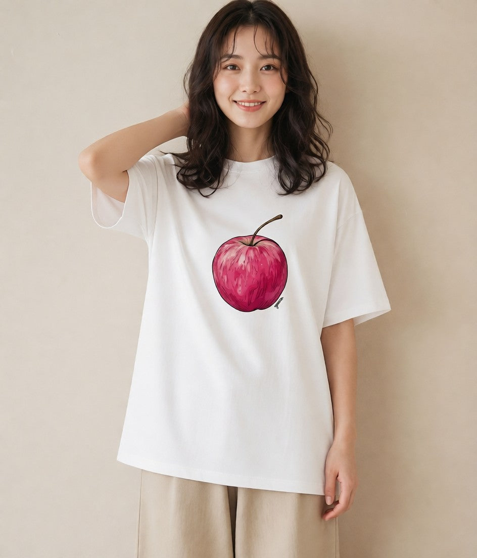 グラフィックTシャツ レディース さくらんぼ チェリー 食べ物 フード イラスト アート風 母娘コーデ 自分用 白T YMAZO