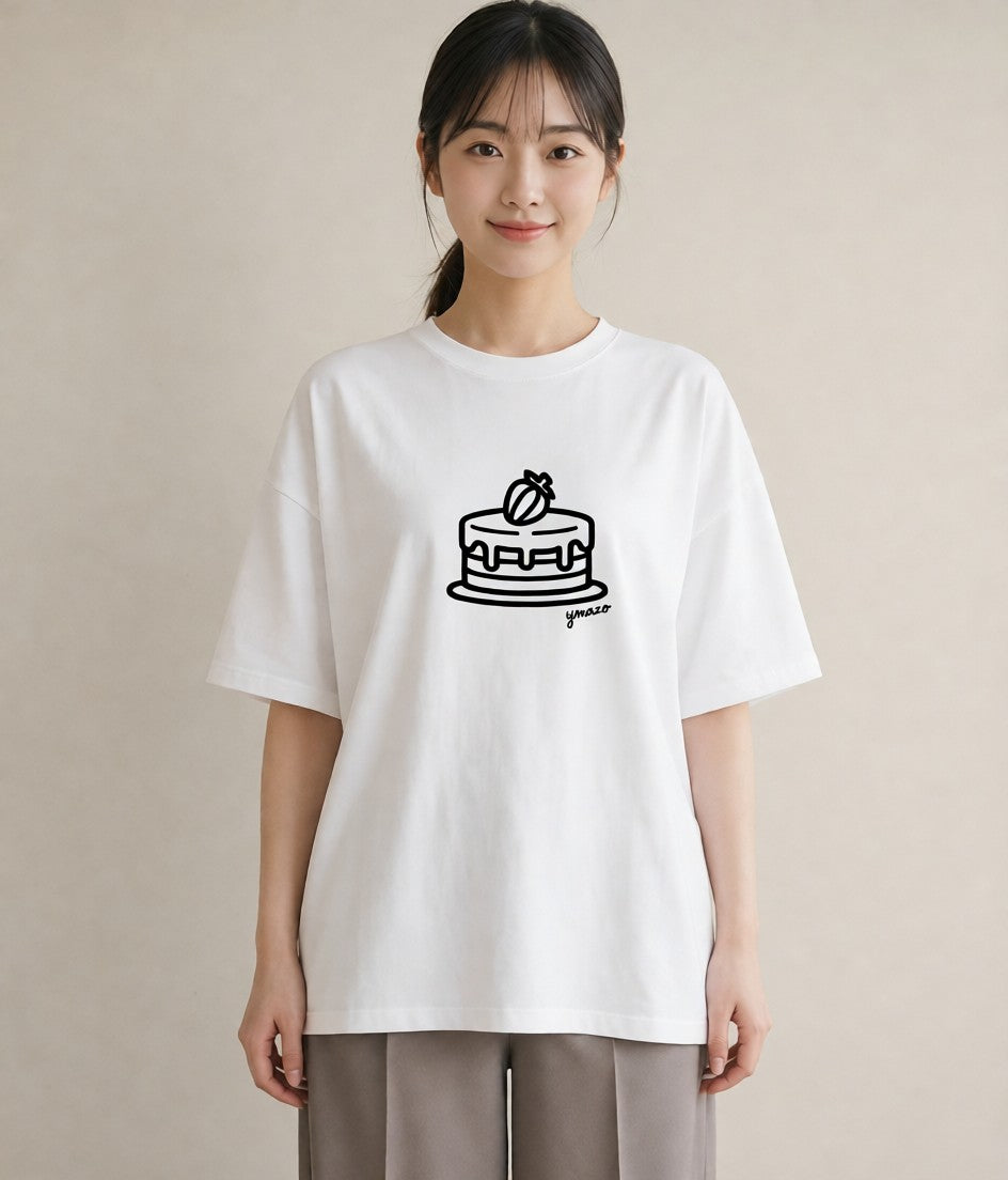 半袖Tシャツ レディース スイーツ お菓子 デザート イラスト きれいめカジュアル 春コーデ 姉妹 白T YMAZO