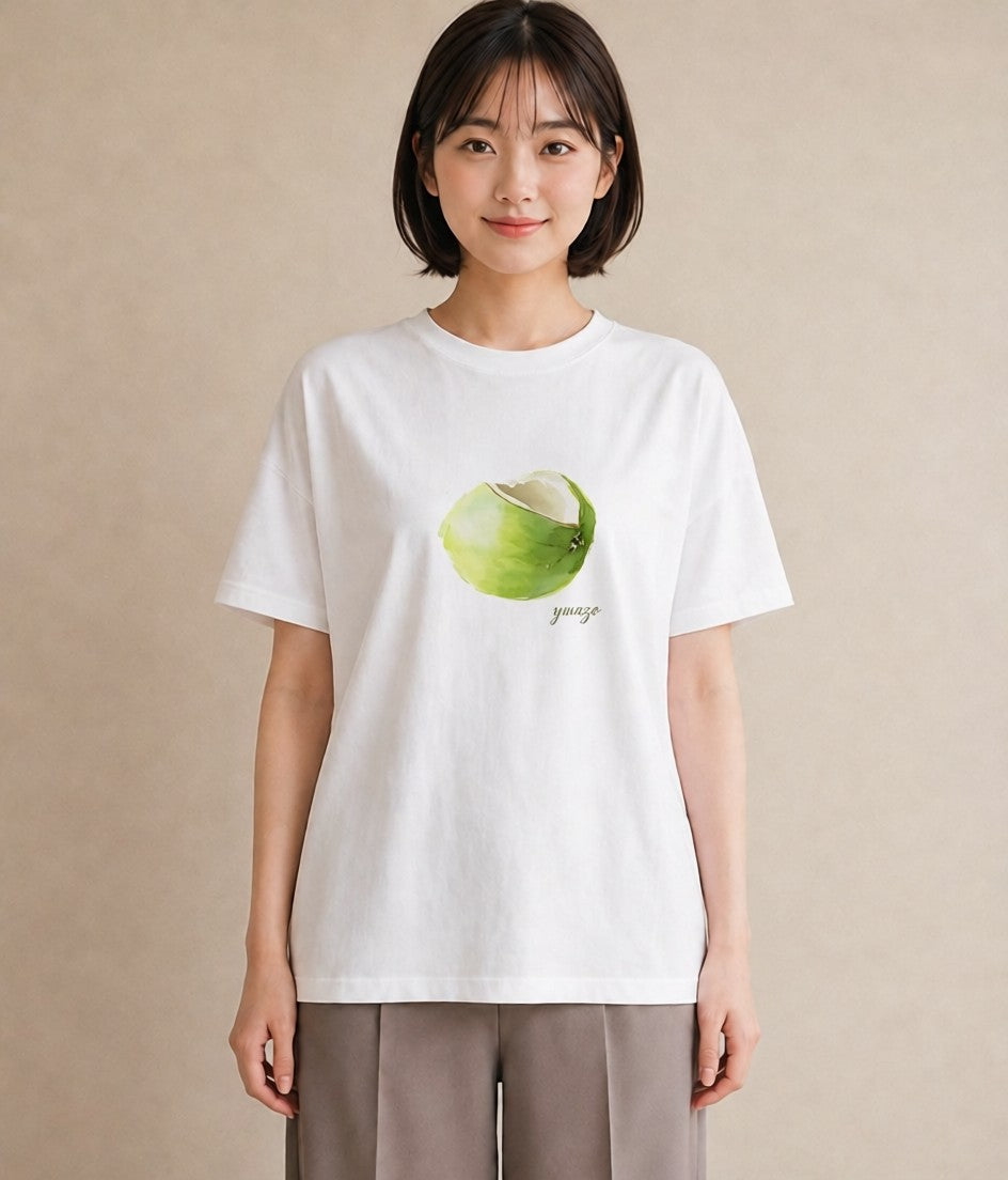 半袖Tシャツ レディース バナナ 食べ物 フード イラスト ラフカジュアル 散歩 お出かけ 白T YMAZO