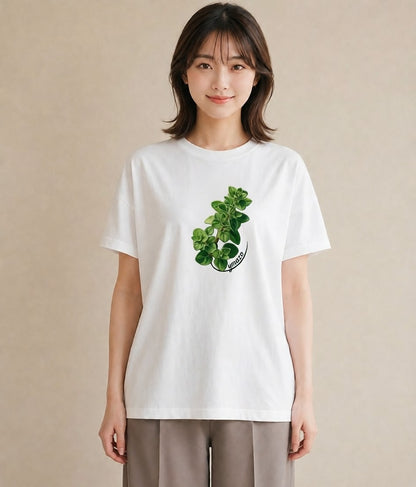 グラフィックTシャツ レディース ハーブ 植物 ボタニカル イラスト ユニーク 敬老の日 ホワイトデー 白T YMAZO