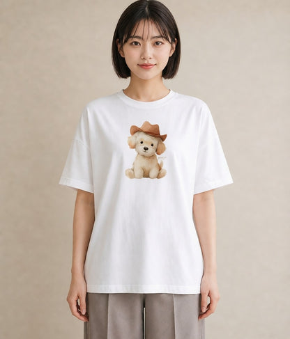 グラフィックTシャツ レディース わんちゃん 犬 いぬ イラスト 休日コーデ 誕生日プレゼント 綿100 白T YMAZO