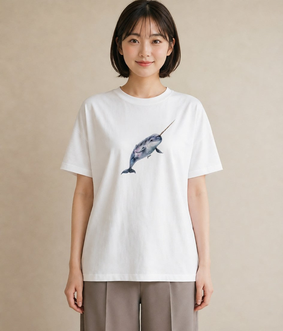 プリントTシャツ レディース マンボウ 海の生き物 海 イラスト カジュアル 買い物 夏コーデ 白T YMAZO