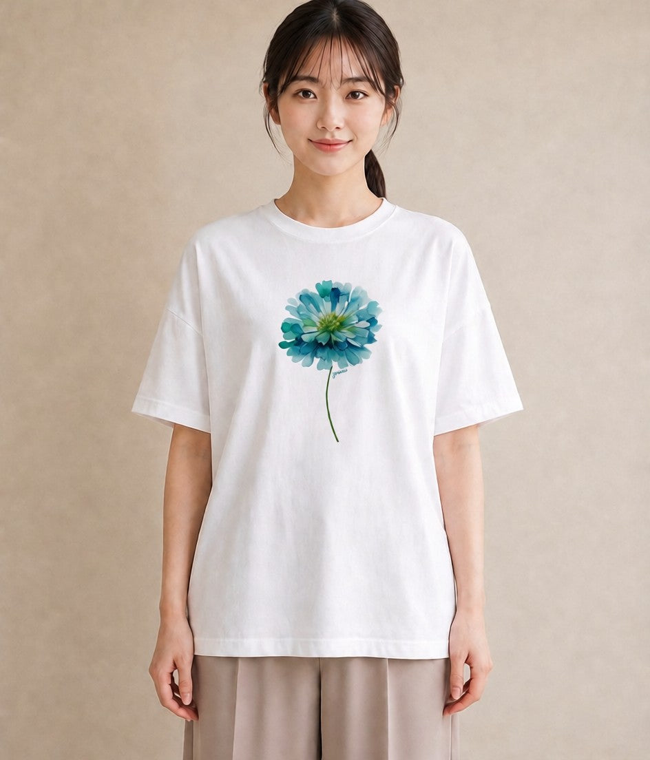 Tシャツ レディース たんぽぽ 花 花柄 イラスト ニュアンス 自分用 ルームウェア 白T