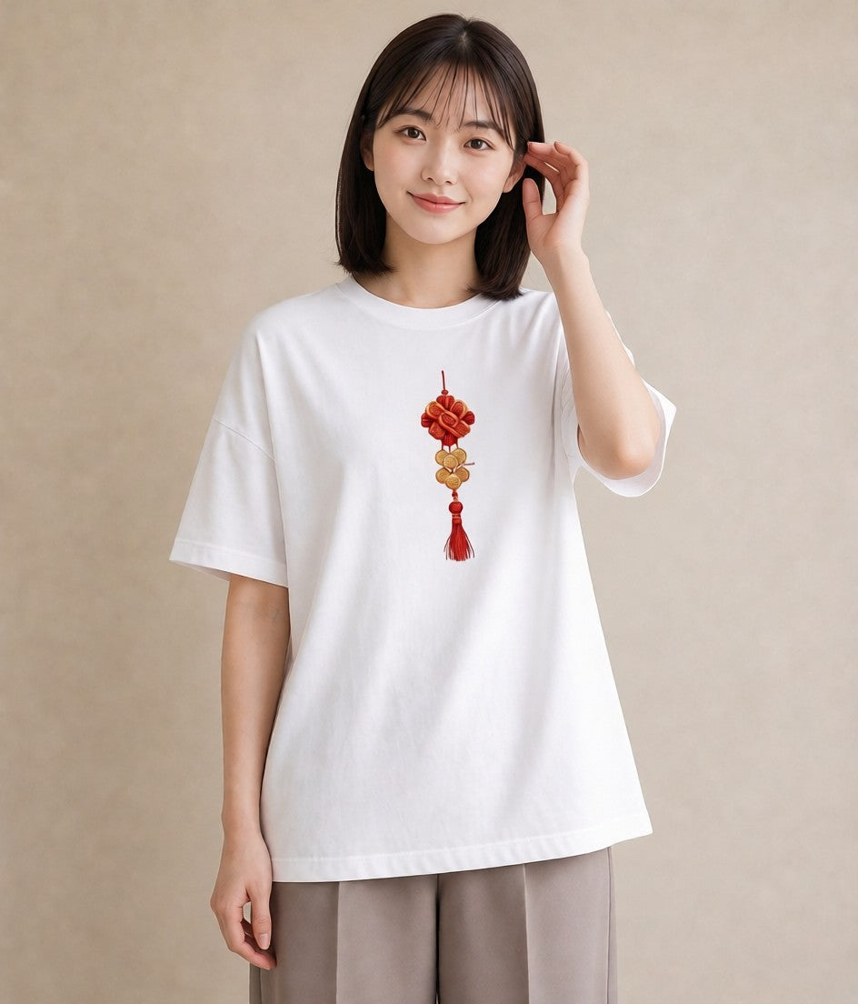 プリントTシャツ レディース 風鈴 ガラス 夏 ナチュラル アンティーク イラスト ラフカジュアル ビーチ デイリーウェア 白T YMAZO