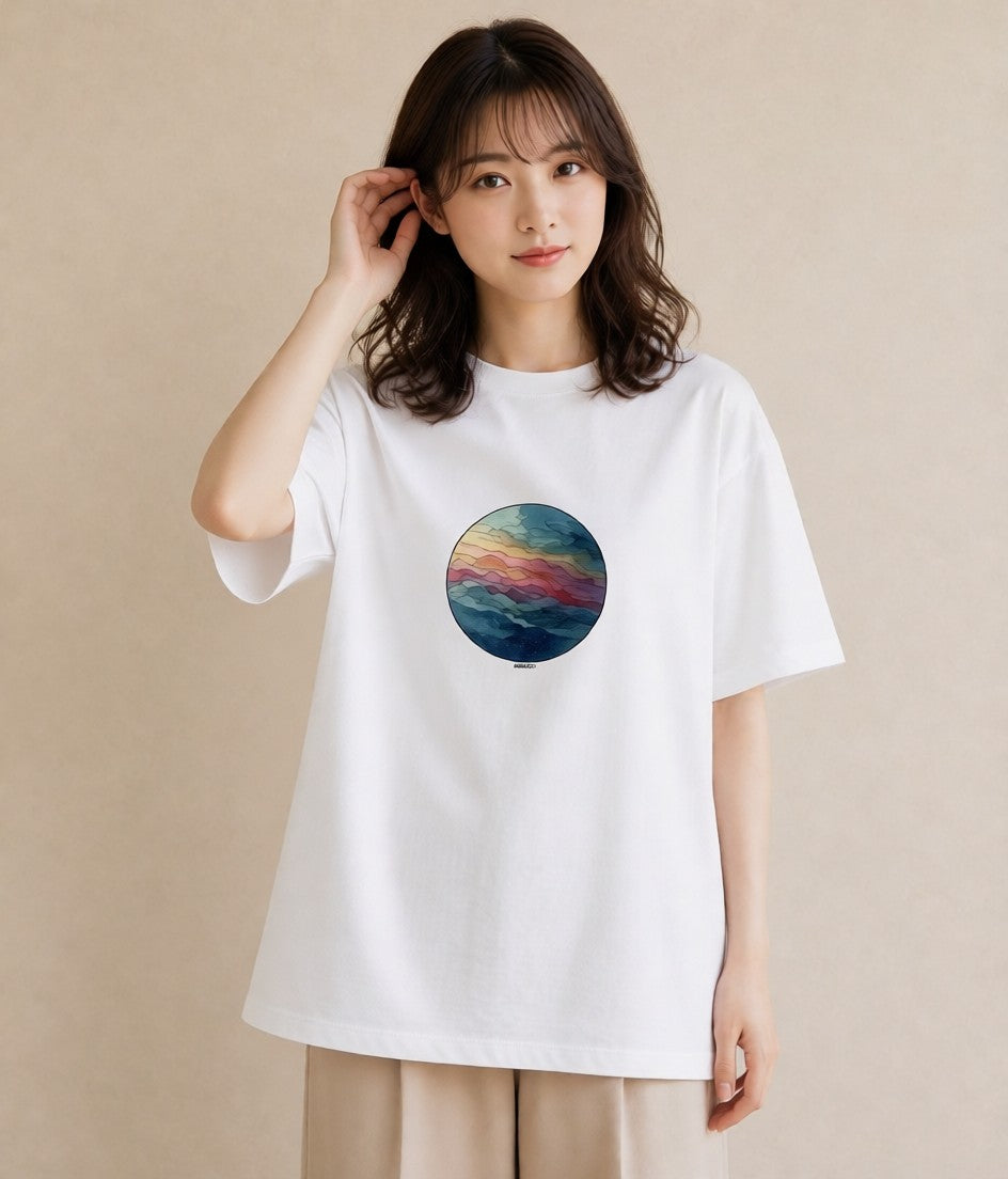 Tシャツ レディース 蠍座 星空 宇宙 イラスト シック ペアコーデ 秋コーデ 白T YMAZO