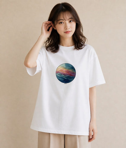Tシャツ レディース 蠍座 星空 宇宙 イラスト シック ペアコーデ 秋コーデ 白T YMAZO