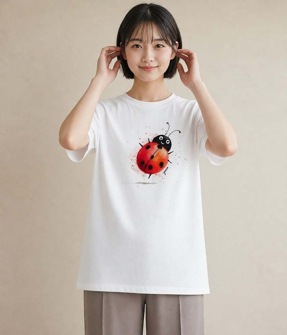 デザインTシャツ レディース アリ 昆虫 虫 イラスト ガーリー 女性向けギフト 散歩 白T YMAZO