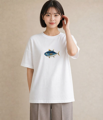 半袖Tシャツ レディース マンボウ 海の生き物 海 イラスト ポップ 春服 ミセス 白T YMAZO