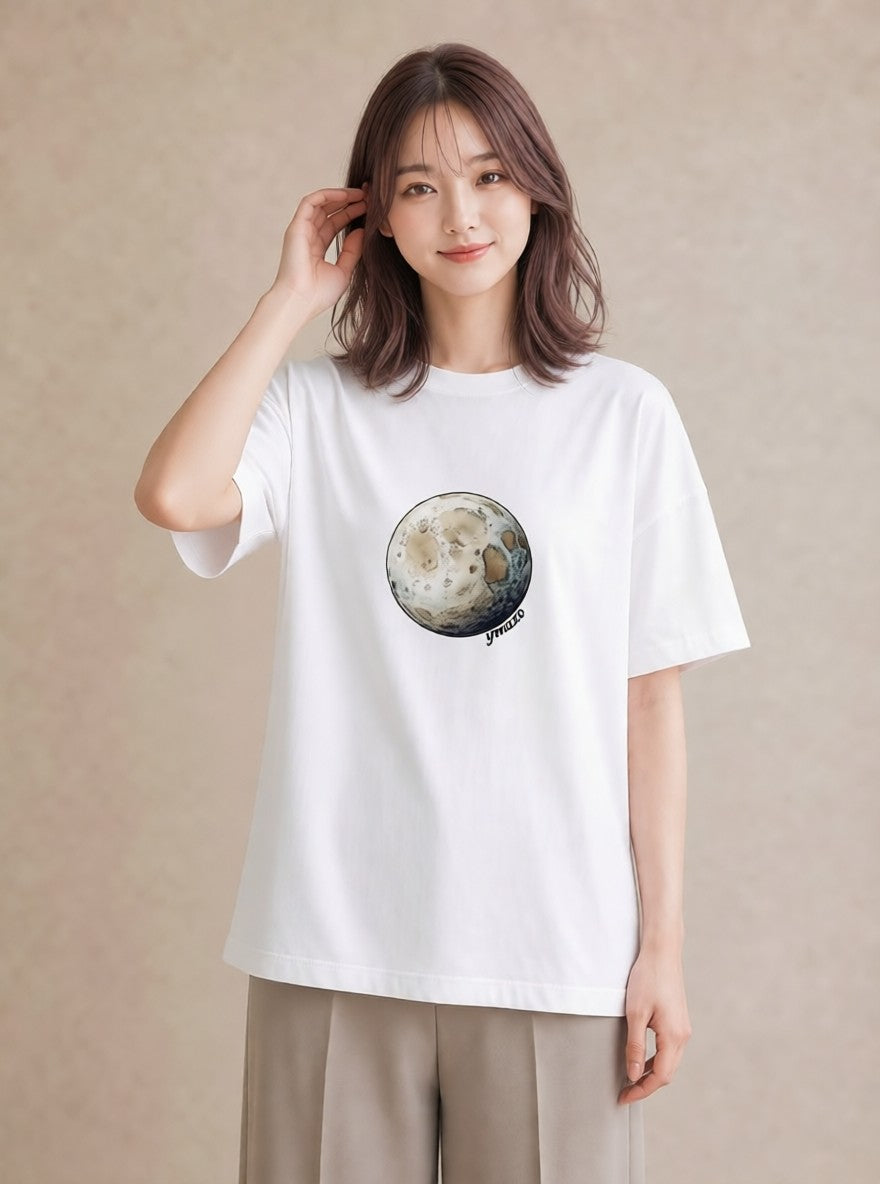 Tシャツ レディース 惑星 星空 宇宙 イラスト 休日コーデ 誕生日プレゼント 綿100 白T YMAZO