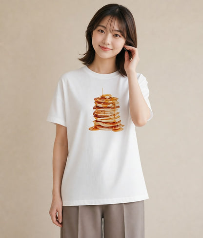 半袖Tシャツ レディース どら焼き 食べ物 フード イラスト 個性的 在宅 公園 白T YMAZO