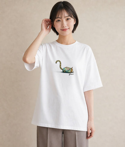 Tシャツ レディース アメリカンショートヘア 猫 ねこ イラスト 水彩風 秋コーデ おしゃれギフト 白T YMAZO