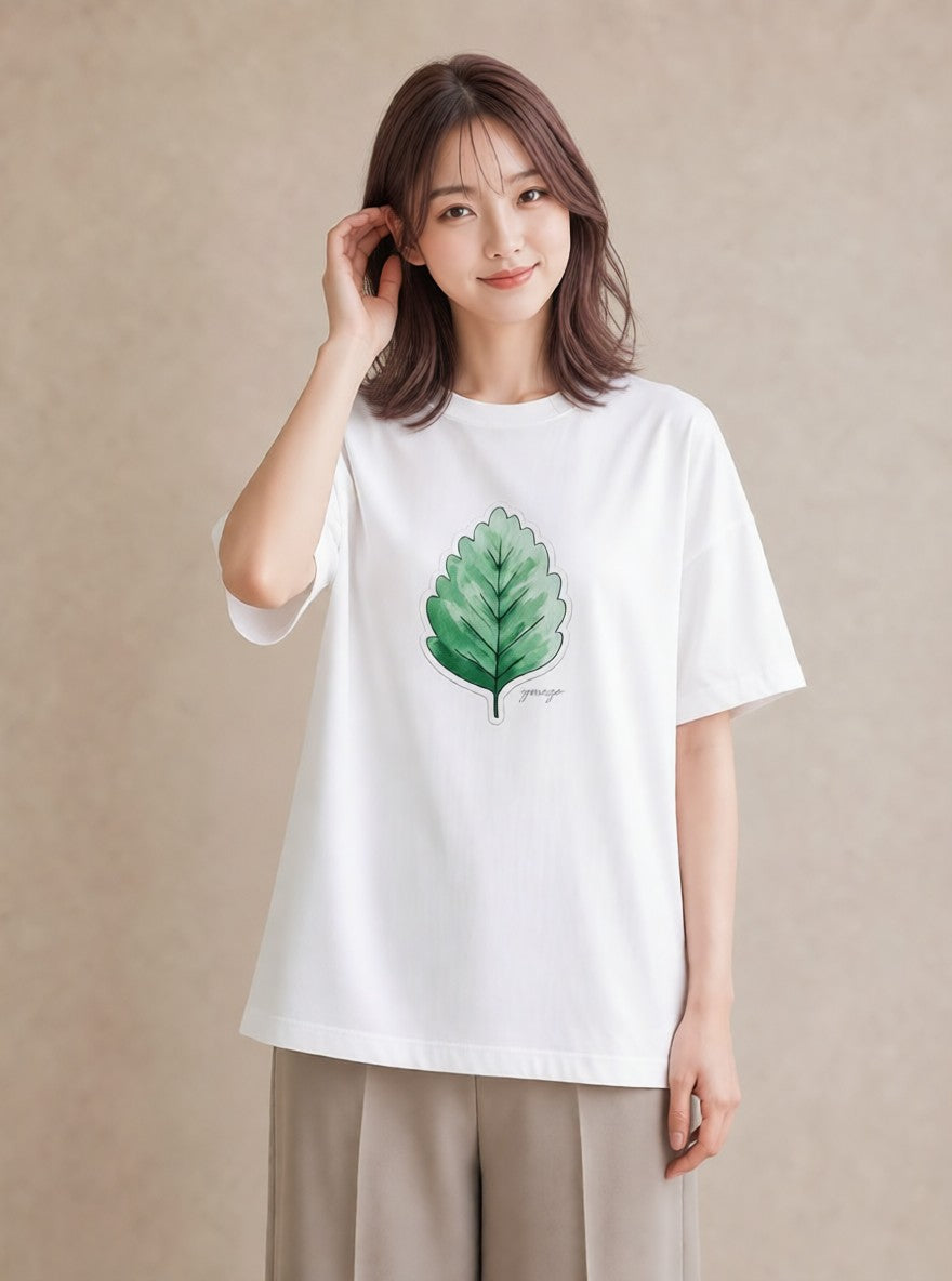 Tシャツ レディース ハーブティー 食べ物 フード イラスト きれいめカジュアル 姉妹 送別ギフト 白T YMAZO