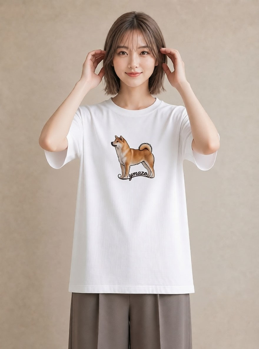 グラフィックTシャツ レディース 柴犬 しばいぬ 犬 いぬ イラスト 休日コーデ ギフト 母の日 白T YMAZO