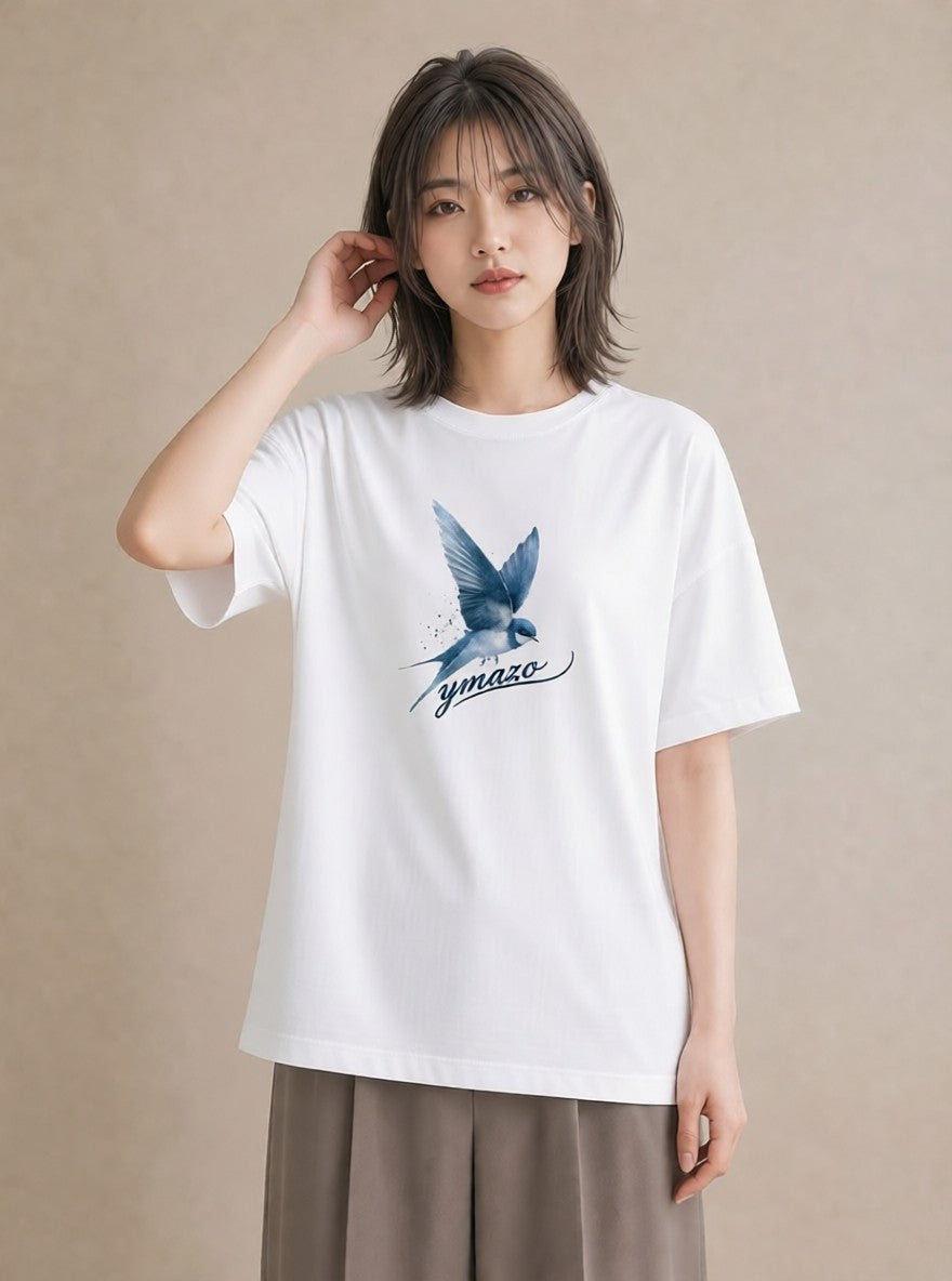 プリントTシャツ レディース セキセイインコ ペット 動物 イラスト ラフカジュアル 夏コーデ 通学 白T YMAZO