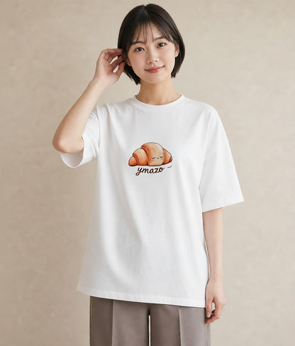 Tシャツ レディース ドーナツ 食べ物 フード イラスト 可愛い 誕生日プレゼント 綿100 白T YMAZO