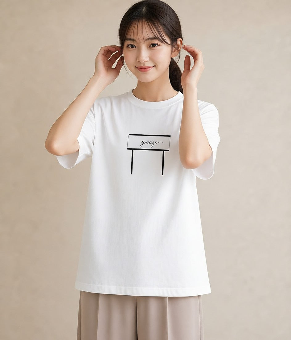 デザインTシャツ レディース 街灯 夜霧 夜 ナチュラル アンティーク イラスト きれいめ 夏コーデ 通学 白T YMAZO