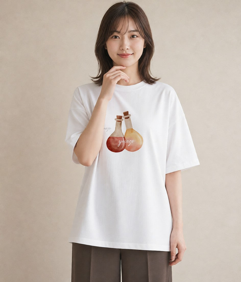 プリントTシャツ レディース はちみつ 食べ物 フード イラスト フェミニン 女性向けギフト 散歩 白T YMAZO