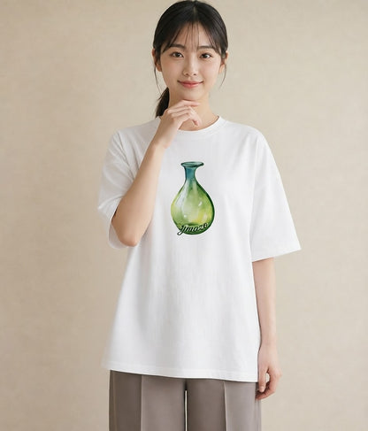 グラフィックTシャツ レディース ミルク 食べ物 フード イラスト シック 在宅 公園 白T YMAZO