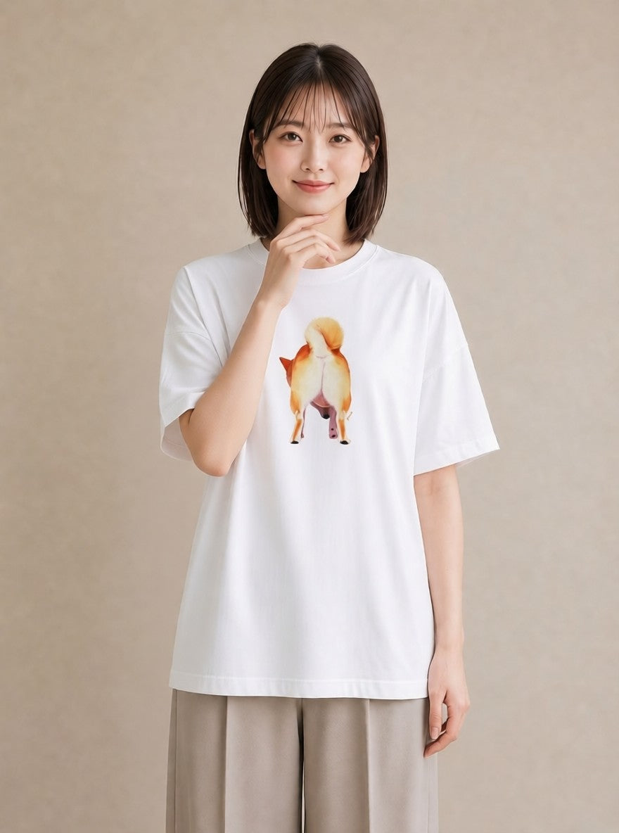 プリントTシャツ レディース 柴犬 しばいぬ 犬 いぬ イラスト ゆるコーデ 旅行 母娘コーデ 白T YMAZO