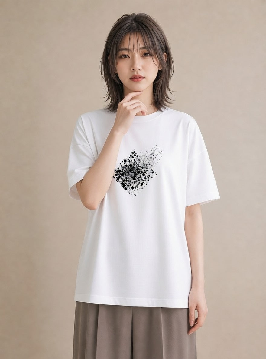 Tシャツ レディース レースハンカチ レース ハンカチ ナチュラル アンティーク イラスト 上品 旅行 母娘コーデ 白T YMAZO