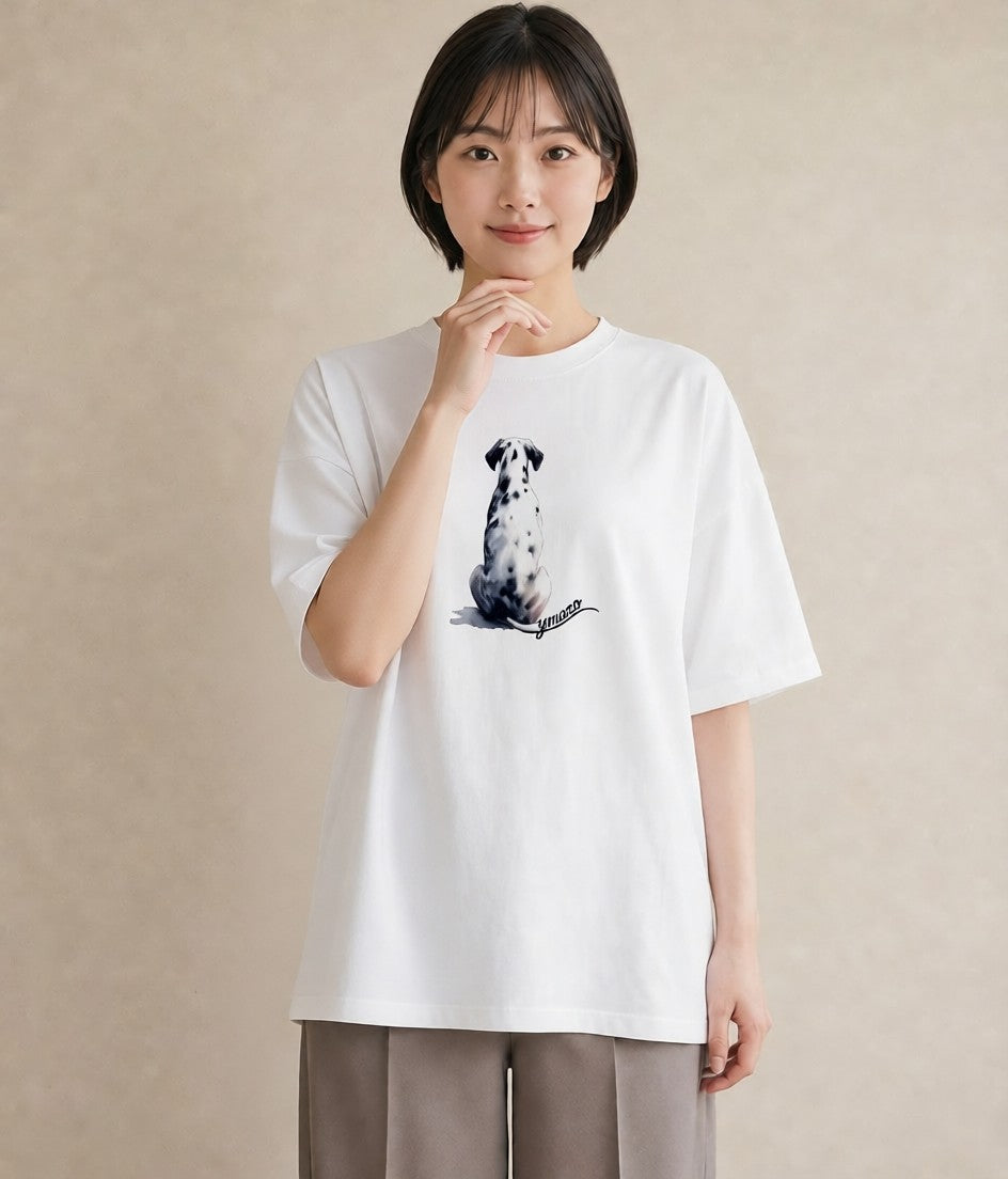 Tシャツ レディース ミックス犬 犬 いぬ イラスト 韓国風 部屋着 女性向けギフト 白T YMAZO