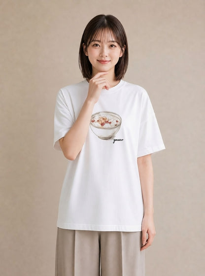 デザインTシャツ レディース クリームソーダ 食べ物 フード イラスト ナチュラル 女性 旅行用 白T YMAZO