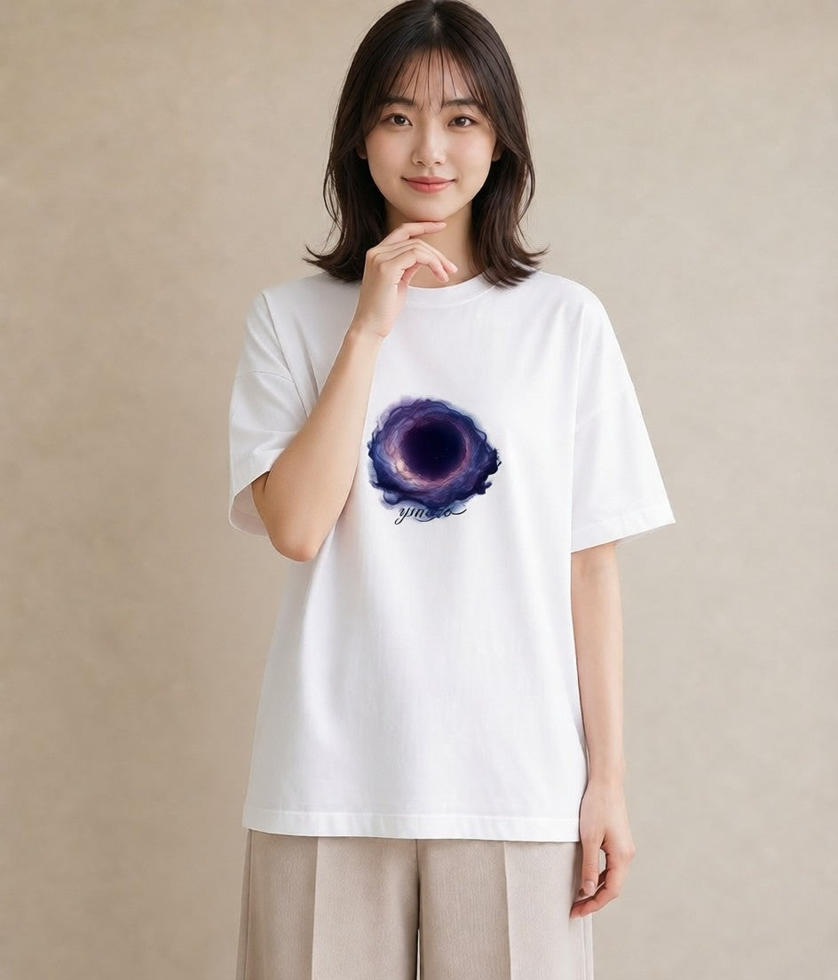 デザインTシャツ レディース 天の川 星空 宇宙 イラスト 可愛い デート 帰省 白T YMAZO