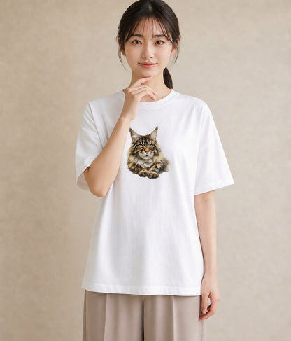 Tシャツ レディース ソマリ 猫 ねこ イラスト きれいめカジュアル 女子会 お揃い 白T YMAZO