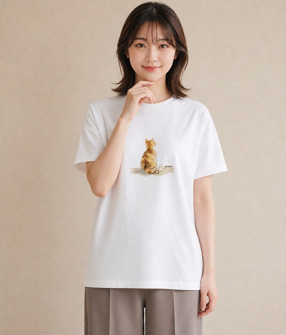 デザインTシャツ レディース ペルシャ 猫 ねこ イラスト ヴィンテージ風 姉妹 送別ギフト 白T YMAZO