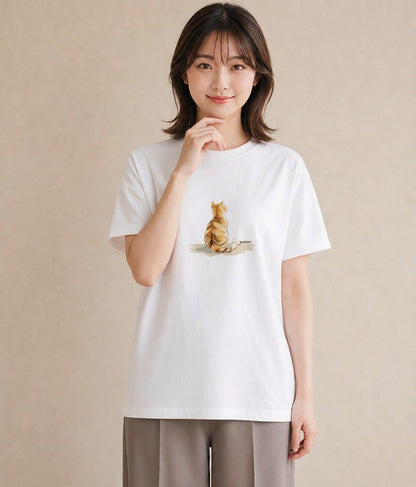 デザインTシャツ レディース ペルシャ 猫 ねこ イラスト ヴィンテージ風 姉妹 送別ギフト 白T YMAZO