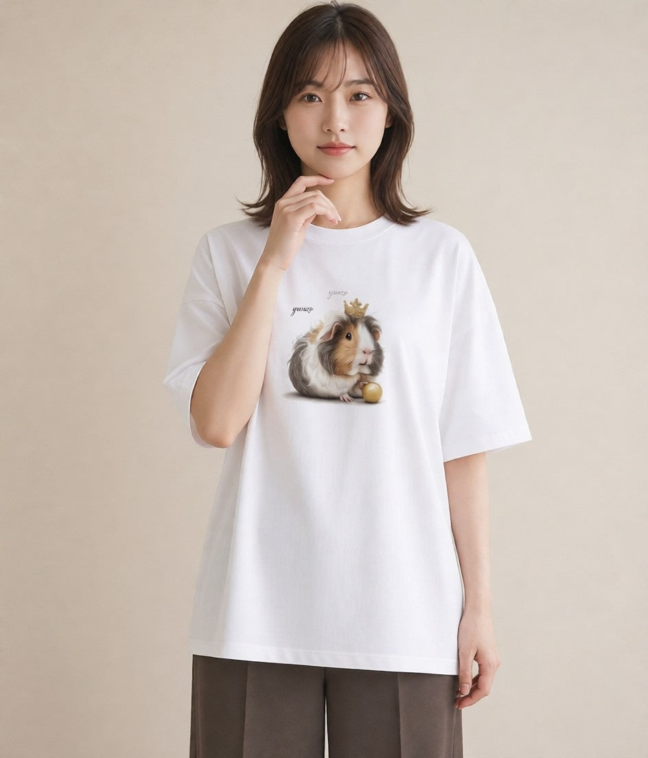 グラフィックTシャツ レディース ゴールデンハムスター ペット 動物 イラスト 手描き風 週末コーデ 敬老の日 白T YMAZO