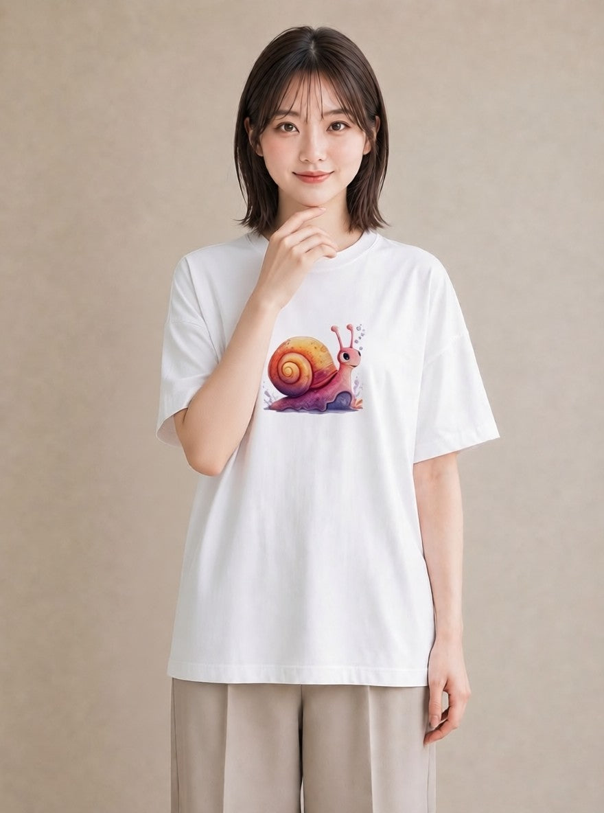 デザインTシャツ レディース 貝 海の生き物 海 イラスト お洒落 休日 ペアコーデ 白T YMAZO