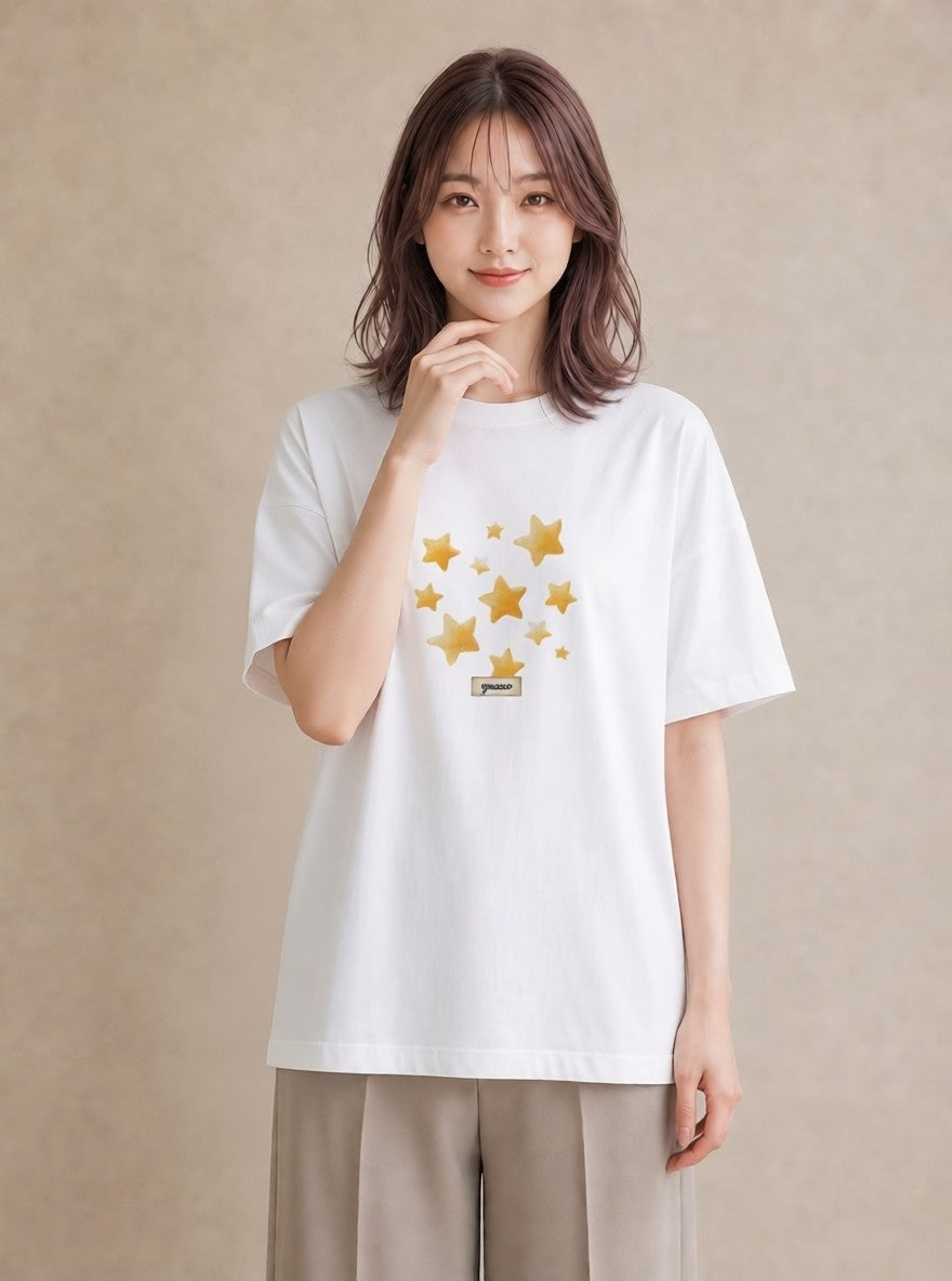 Tシャツ レディース 射手座 星空 宇宙 イラスト 上品 秋コーデ おしゃれギフト 白T YMAZO