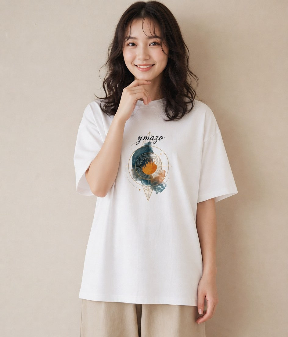 プリントTシャツ レディース 天秤座 星空 宇宙 イラスト ゆるコーデ 姉妹 送別ギフト 白T YMAZO