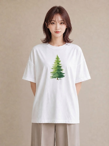 デザインTシャツ レディース 木 植物 ボタニカル イラスト シンプル 姉妹 送別ギフト 白T YMAZO