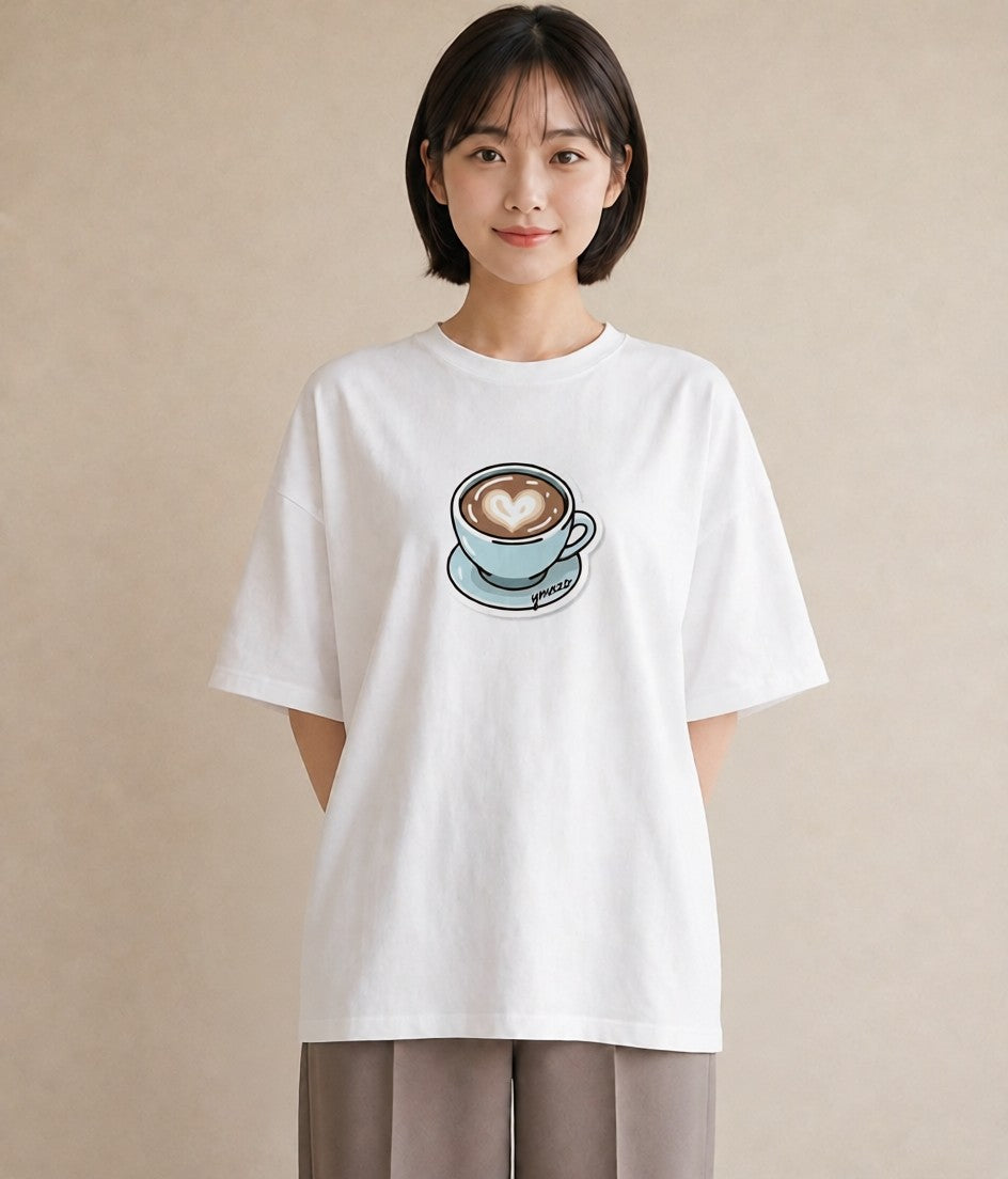 グラフィックTシャツ レディース エスプレッソ 食べ物 フード イラスト 可愛い デート 帰省 白T YMAZO