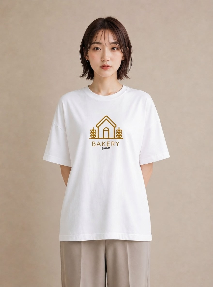 デザインTシャツ レディース パン ベーカリー イラスト カフェコーデ 綿100 デート 白T YMAZO