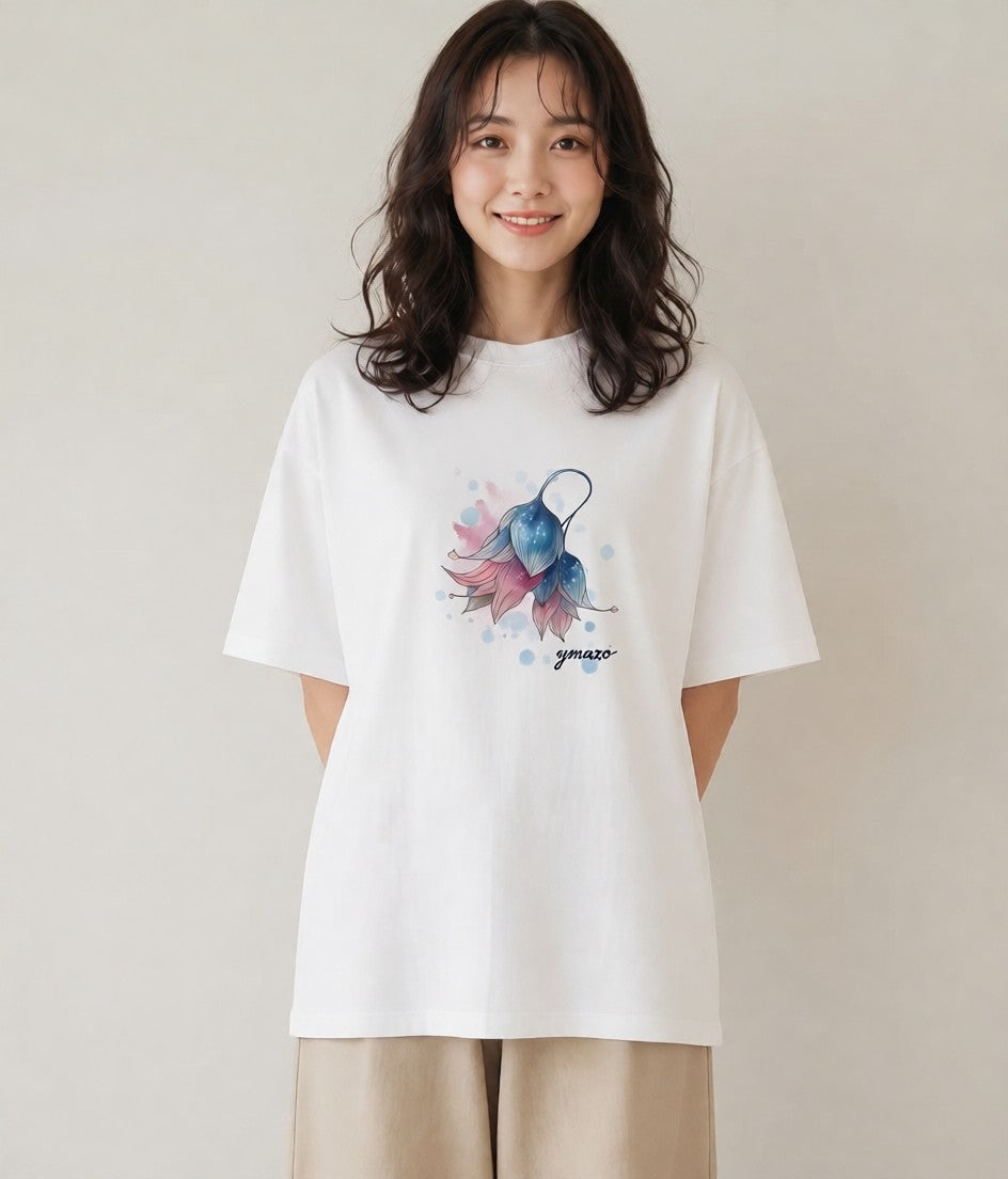 デザインTシャツ レディース 魚座 星空 宇宙 イラスト 淡色 春コーデ 姉妹 白T YMAZO