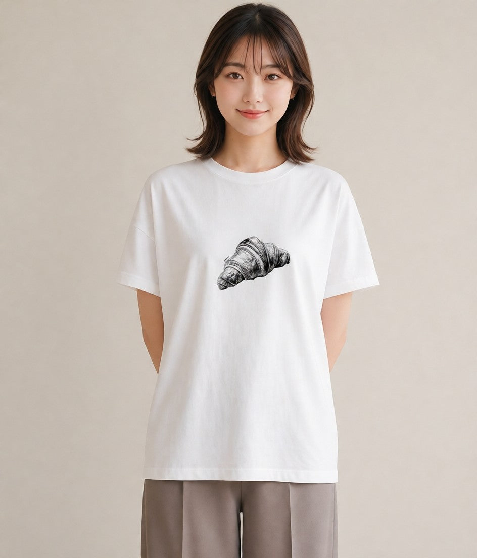 デザインTシャツ レディース パン ベーカリー レトロ イラスト 個性的 在宅 公園 白T YMAZO