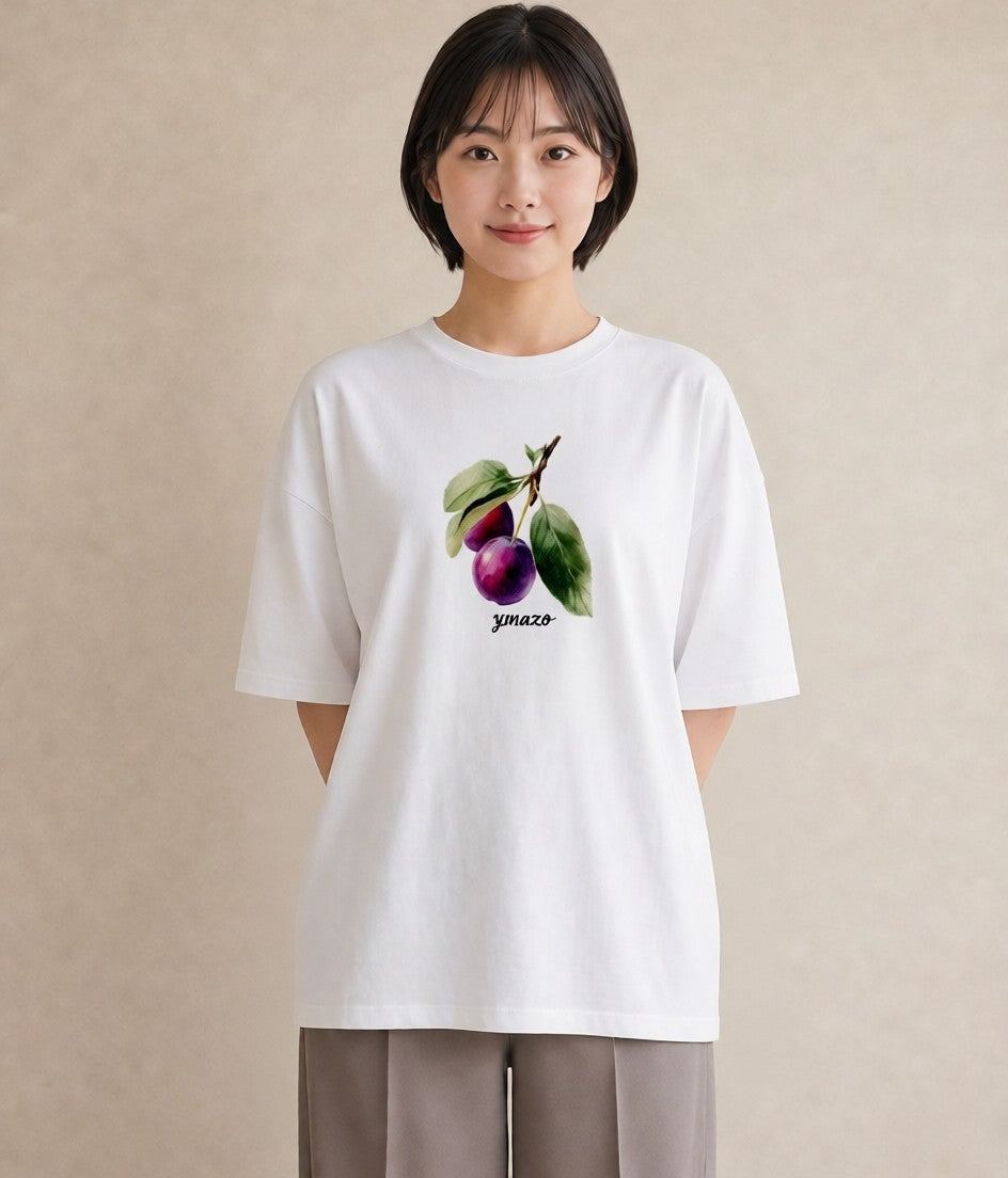 デザインTシャツ レディース さくらんぼ チェリー 食べ物 フード イラスト シック 女性 旅行用 白T YMAZO