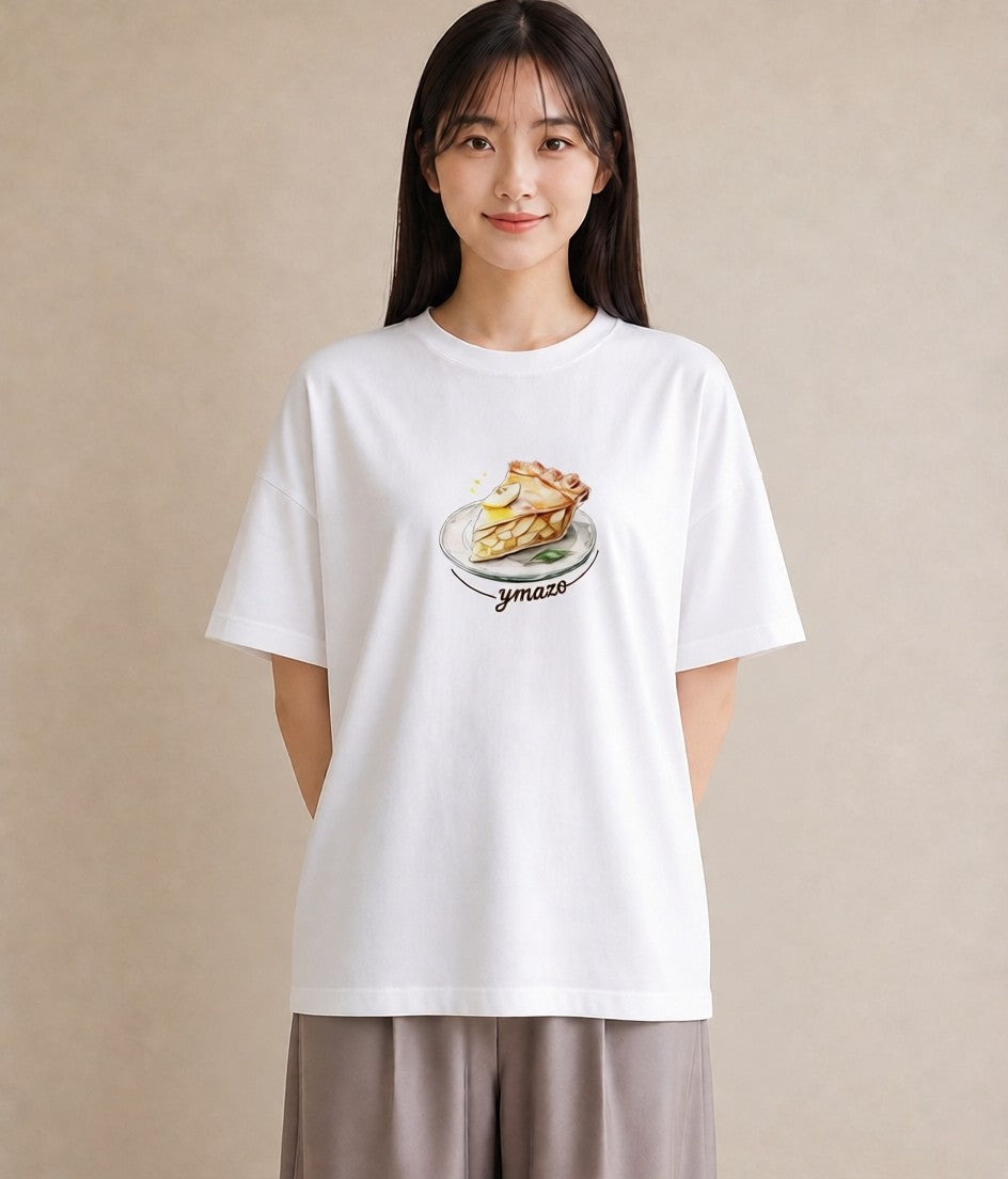 半袖Tシャツ レディース クロワッサン 食べ物 フード イラスト 抜け感 お出かけ 普段着 白T YMAZO