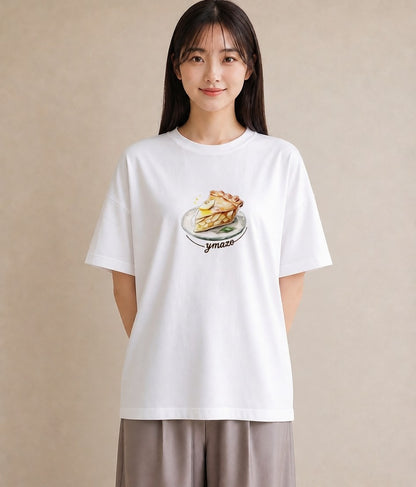 半袖Tシャツ レディース クロワッサン 食べ物 フード イラスト 抜け感 お出かけ 普段着 白T YMAZO