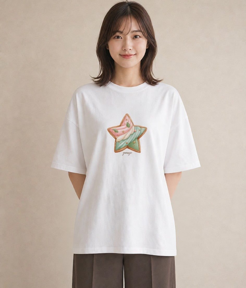半袖Tシャツ レディース チョコ 食べ物 フード イラスト モード 休日 ペアコーデ 白T YMAZO
