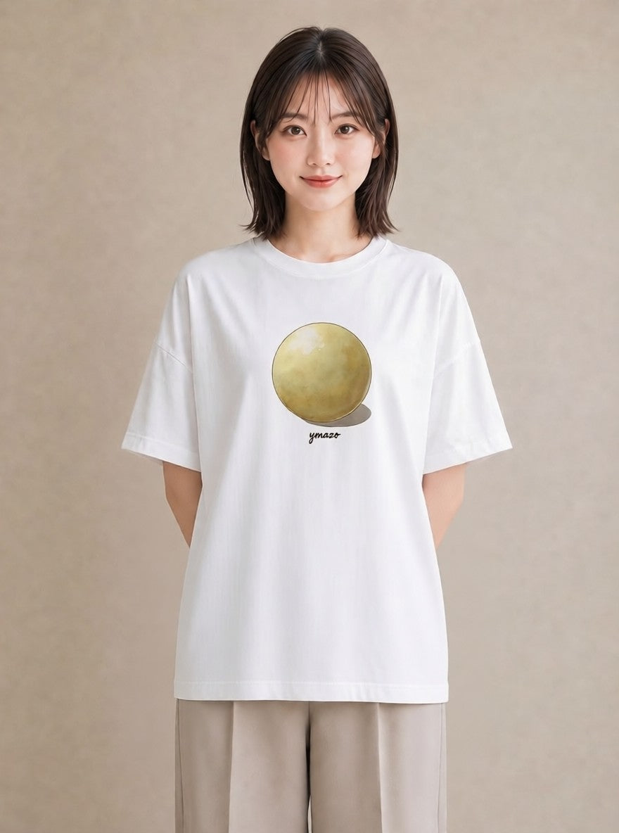 Tシャツ レディース パールピアス アクセサリー ナチュラル アンティーク イラスト 普段使い 部屋着 女性向けギフト 白T YMAZO