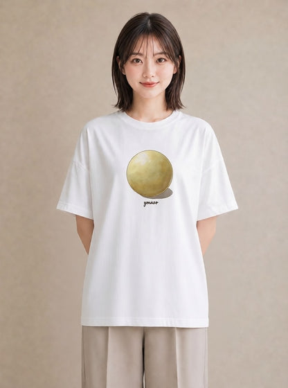 Tシャツ レディース パールピアス アクセサリー ナチュラル アンティーク イラスト 普段使い 部屋着 女性向けギフト 白T YMAZO