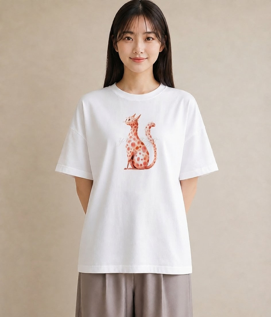 半袖Tシャツ レディース 猫の手 猫 ねこ イラスト 北欧風 誕生日プレゼント 綿100 白T YMAZO