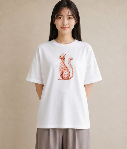 半袖Tシャツ レディース 猫の手 猫 ねこ イラスト 北欧風 誕生日プレゼント 綿100 白T YMAZO